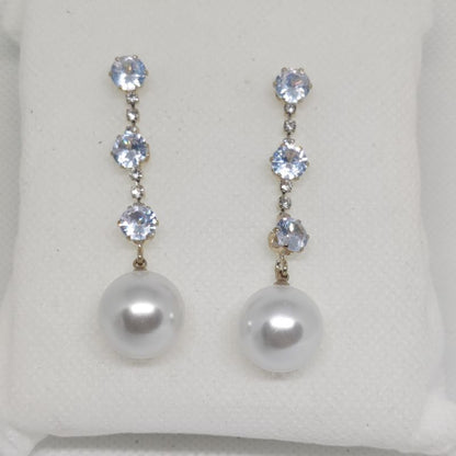 Faux Pearl Shiny Zircon Earnings