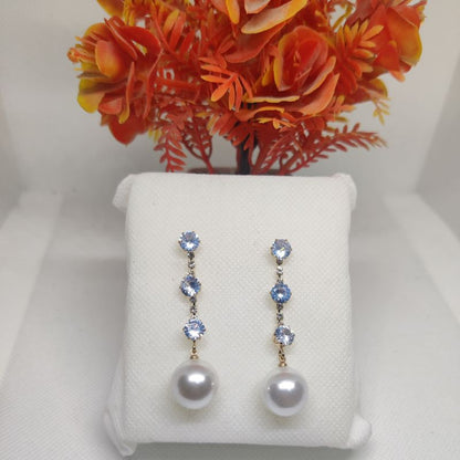 Faux Pearl Shiny Zircon Earnings