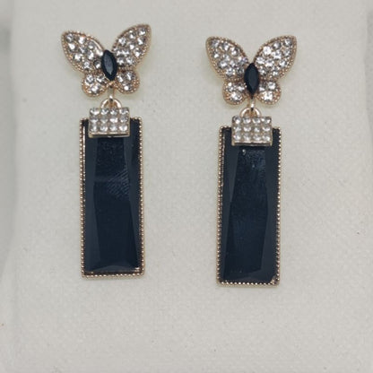 Black China Gold Earrings