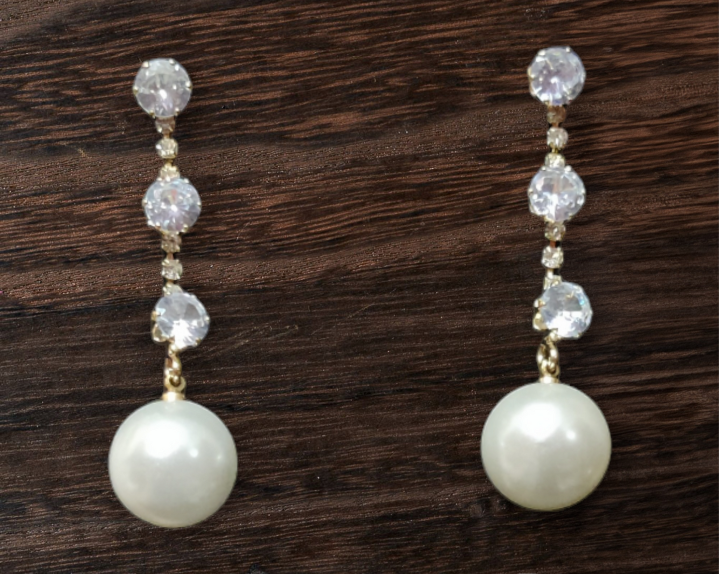 Faux Pearl Shiny Zircon Earnings